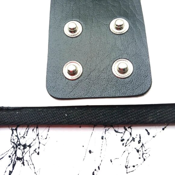 Triple Row + Double Row Black Spiked Vegan Leather Bracelets Set of 2 -New - Picture 7 of 12